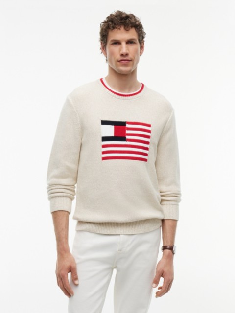 Мужские свитеры Tommy Hilfiger Intarsia Flag Logo Heathered Sweater