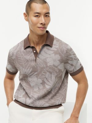 Мужские свитеры Tommy Hilfiger Short-Sleeve Tropical Print Sweater Polo — фото 3