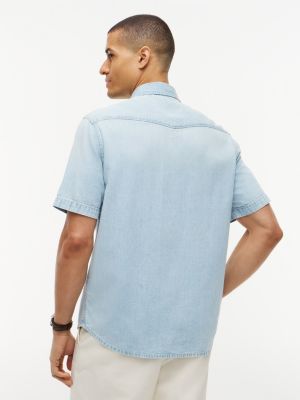 Мужские рубашки Tommy Hilfiger Regular Fit Chambray Western Shirt — фото 4