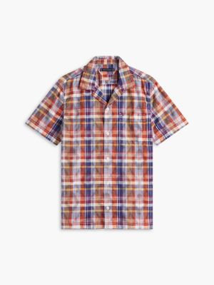 Мужские рубашки Tommy Hilfiger Regular Fit Ikat Plaid Camp Shirt — фото 5
