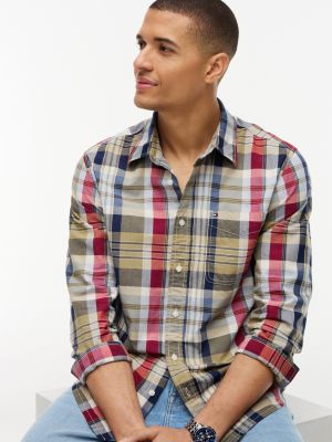 Мужские рубашки Tommy Hilfiger Regular Fit Plaid Pocket Shirt — фото 3