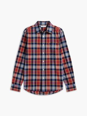 Мужская рубашка Tommy Hilfiger Regular Fit Plaid Pocket, цвет: Индиго клетчатый — фото 5