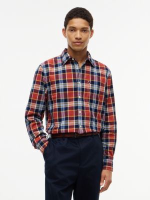Мужская рубашка Tommy Hilfiger Regular Fit Plaid Pocket, цвет: Индиго клетчатый — фото 1