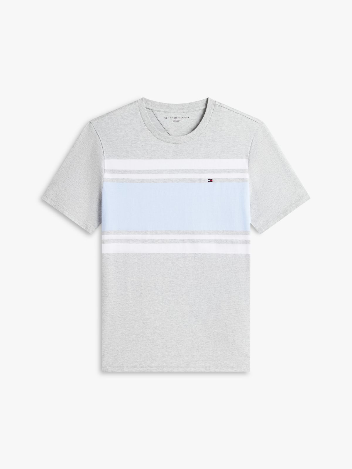 Block Stripe T-Shirt — Grey Heather
