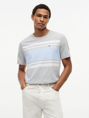 Block Stripe T-Shirt, Grey Heather