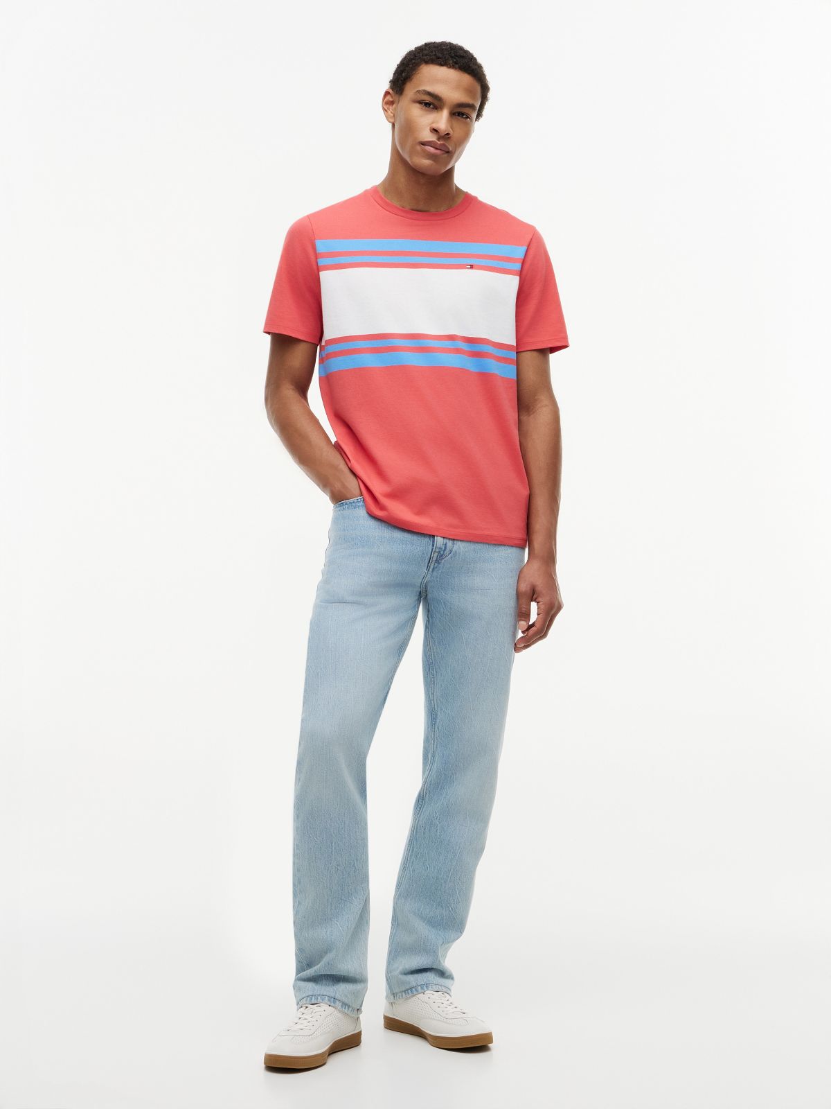Block Stripe T-Shirt — Vintage Coral
