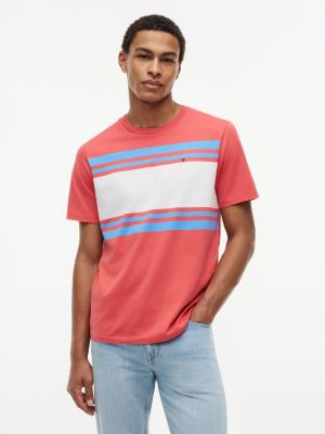 Block Stripe T-Shirt, Vintage Coral