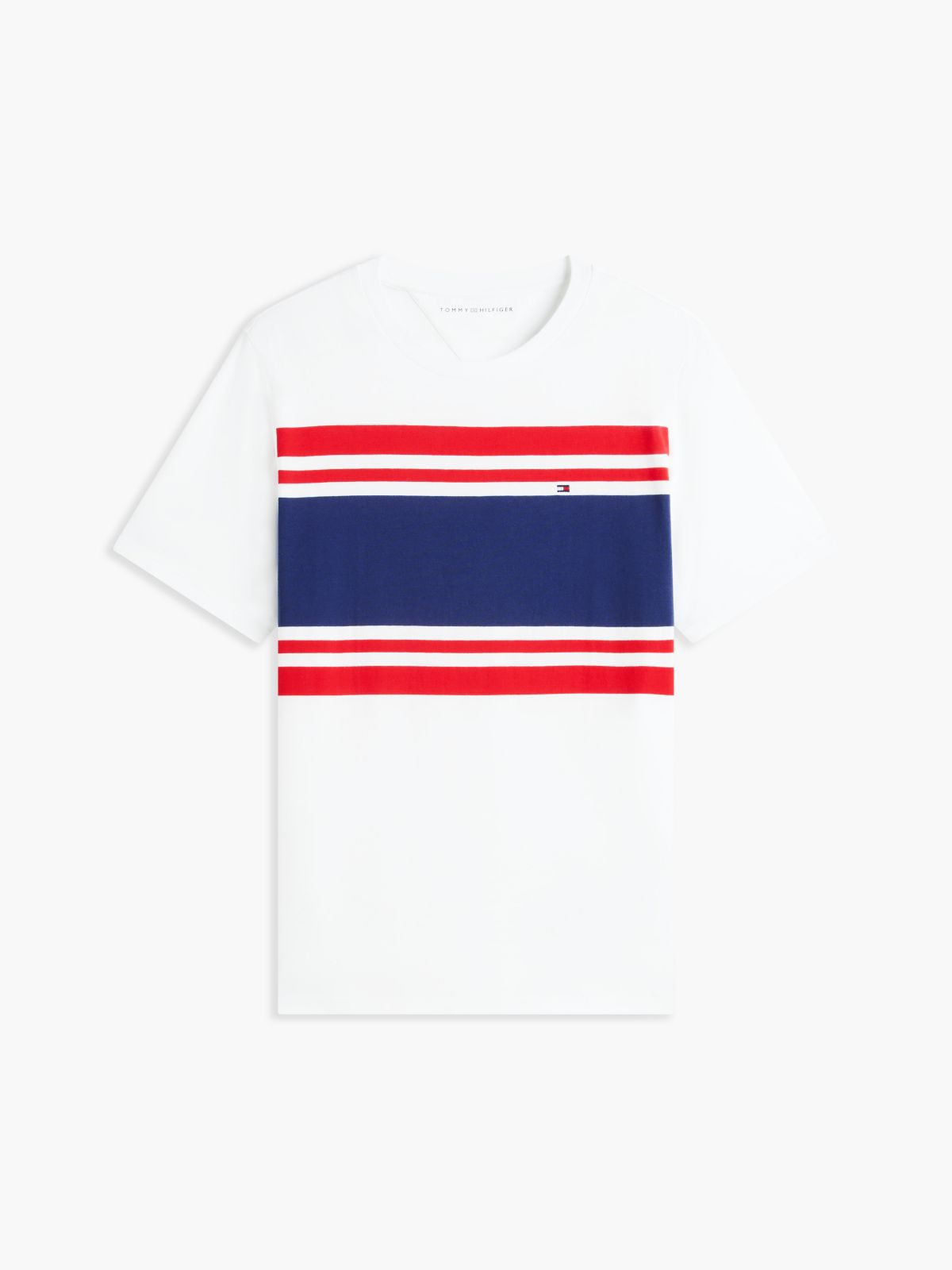 Block Stripe T-Shirt — White/Red