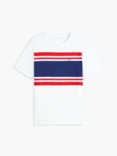 Block Stripe T-Shirt — White/Red 5