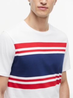 Block Stripe T-Shirt — White/Red 3