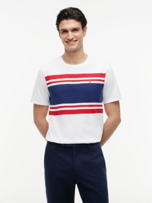Block Stripe T-Shirt, White/Red