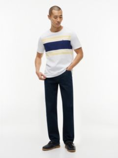 Block Stripe T-Shirt — White/Citronella 2