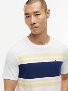 Block Stripe T-Shirt — White/Citronella 3