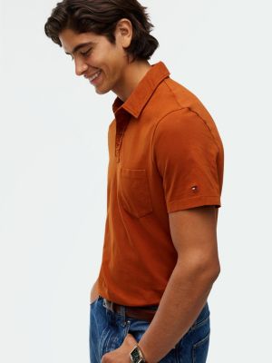 Мужское поло Tommy Hilfiger Regular Fit Jersey Pocket Polo, цвет: Коричный — фото 3