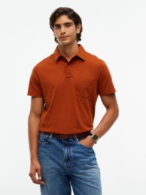 Regular Fit Jersey Pocket Polo, Cinnamon Russet