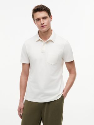 Regular Fit Jersey Pocket Polo, Ivory Silk
