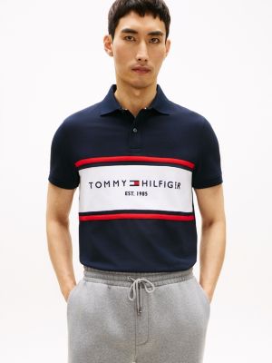 Regular Fit Tommy Logo Block Stripe Polo from Tommy Hilfiger - $42.25