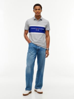 Мужские топы Tommy Hilfiger Regular Fit Tommy Logo Block Stripe Polo — фото 2