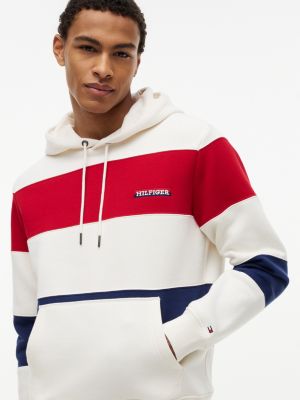 Tricolor Stripe Brushed-Back Hoodie | Tommy Hilfiger