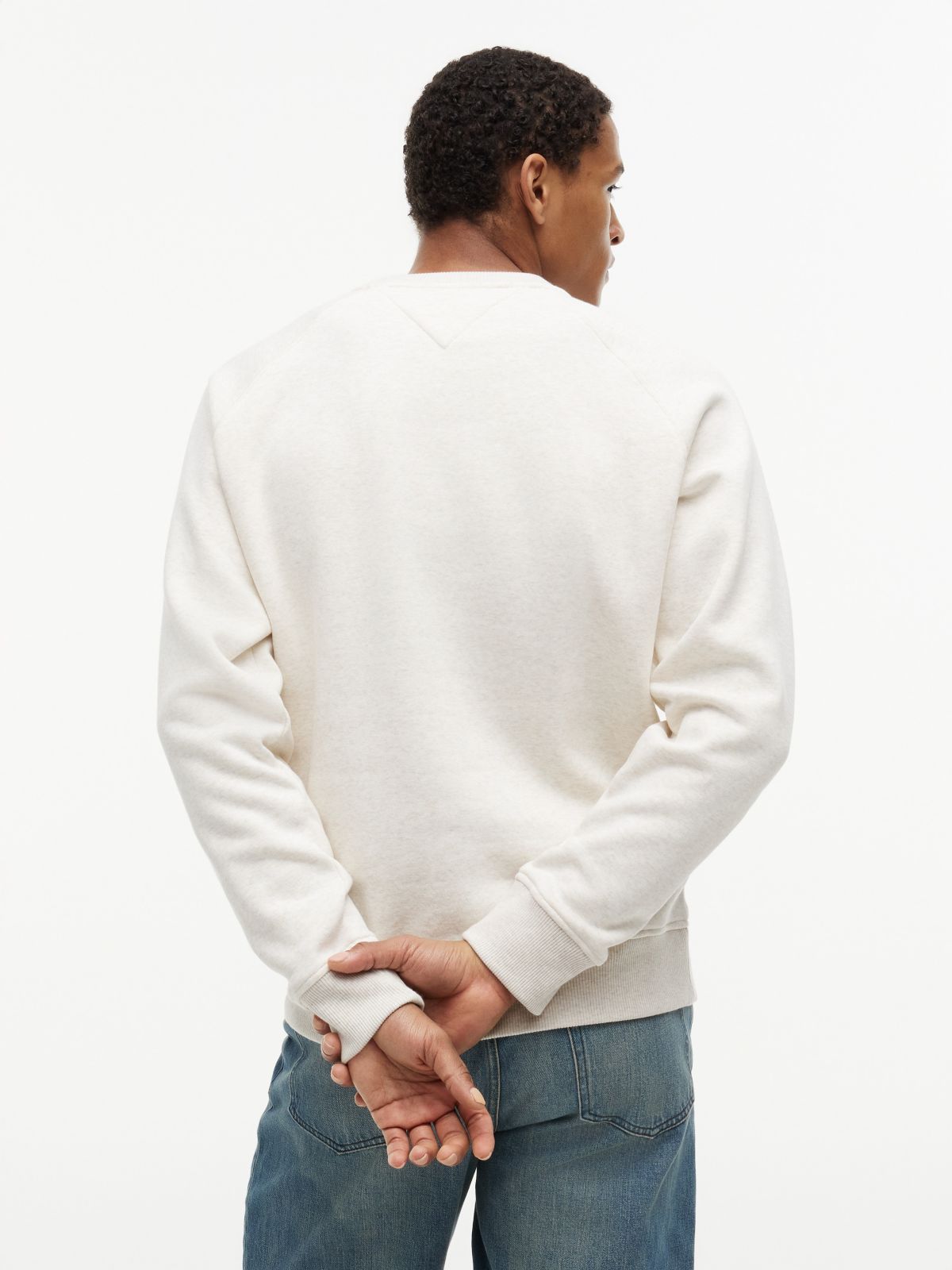 Flag Logo Brushed-Back Raglan Sweatshirt — Light Beige