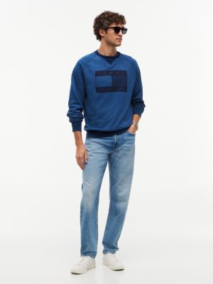Мужские худи Tommy Hilfiger Flag Logo Indigo-Dyed Raglan Sweatshirt — фото 2