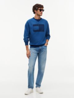 Flag Logo Indigo-Dyed Raglan Sweatshirt — Medium Wash Denim 2