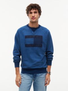 Flag Logo Indigo-Dyed Raglan Sweatshirt — Medium Wash Denim 1