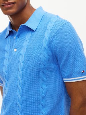 Short-Sleeve Cable Knit Sweater Polo | Tommy Hilfiger