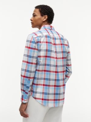 Мужская рубашка Tommy Hilfiger Regular Fit Plaid Oxford, цвет: Оптический белый разноцветный — фото 4