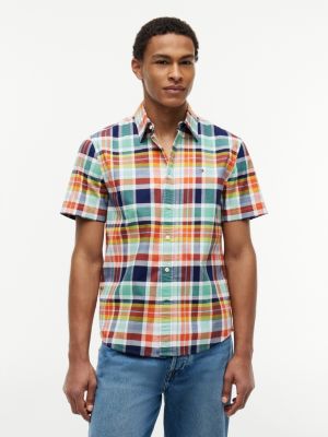 Regular Fit Madras Oxford Shirt, Brilliant Orange