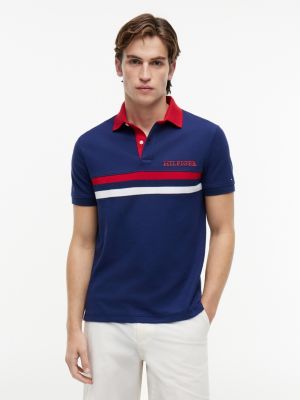 Regular Fit Hilfiger Logo Wicking Polo, Navy