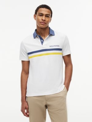 Regular Fit Hilfiger Logo Wicking Polo, Optic White