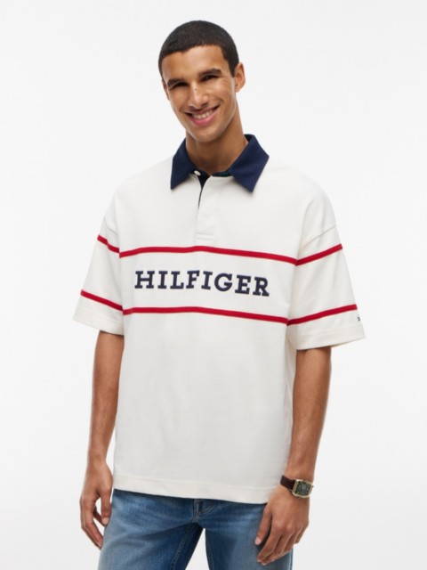 Мужские топы Tommy Hilfiger Relaxed Fit Hilfiger Logo Rugby Polo