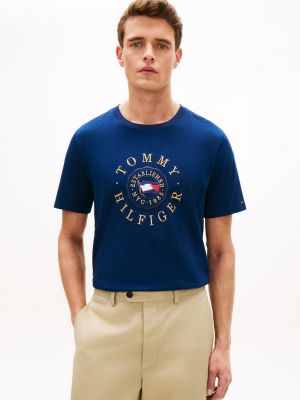 Circle Flag Logo T-Shirt, Carbon Navy