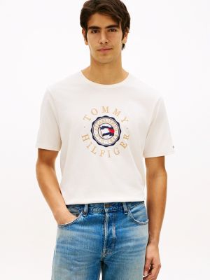 Circle Flag Logo T-Shirt, Ivory Petal