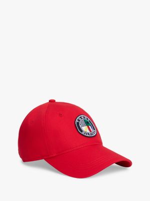 Sailing Flag Circle Logo Baseball Cap, Apple Red