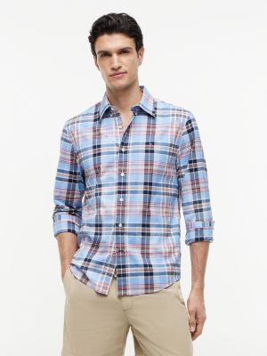 Regular Fit Plaid All-Day Shirt, Light Iris Blue