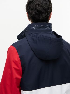 Мужская куртка Tommy Hilfiger Water-Repellent Regatta, цвет: Тёмно-синий / Белый — фото 5