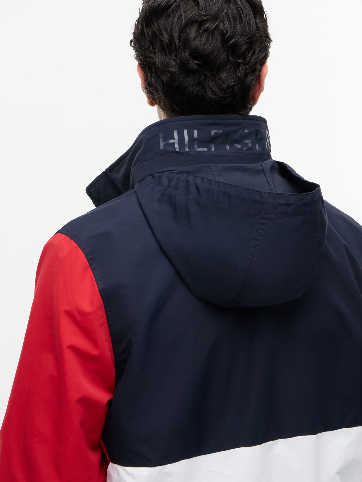 Water-Repellent Regatta Jacket — Navy/White/Red Colorblock