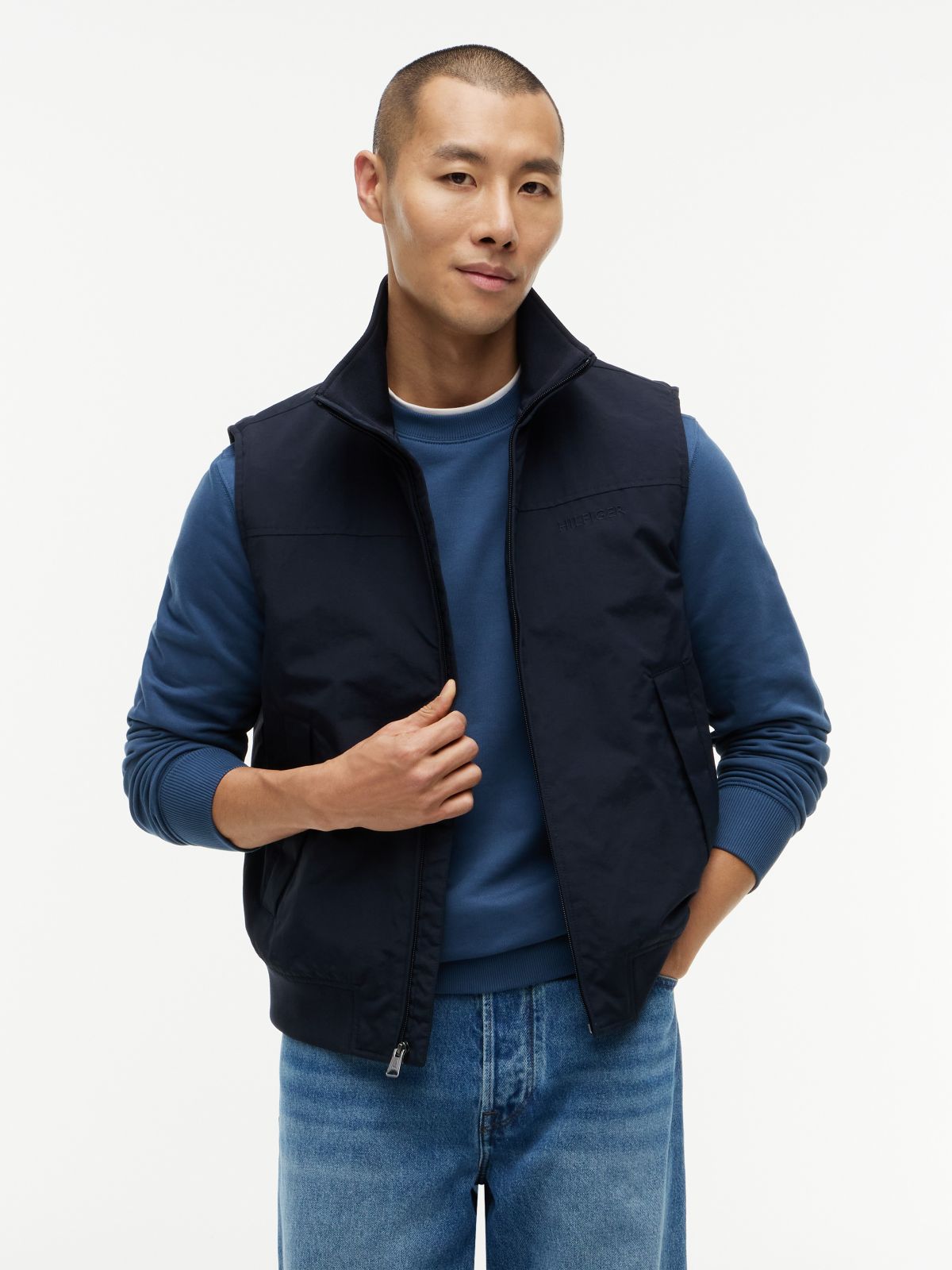 Water-Repellent Regatta Vest — Navy
