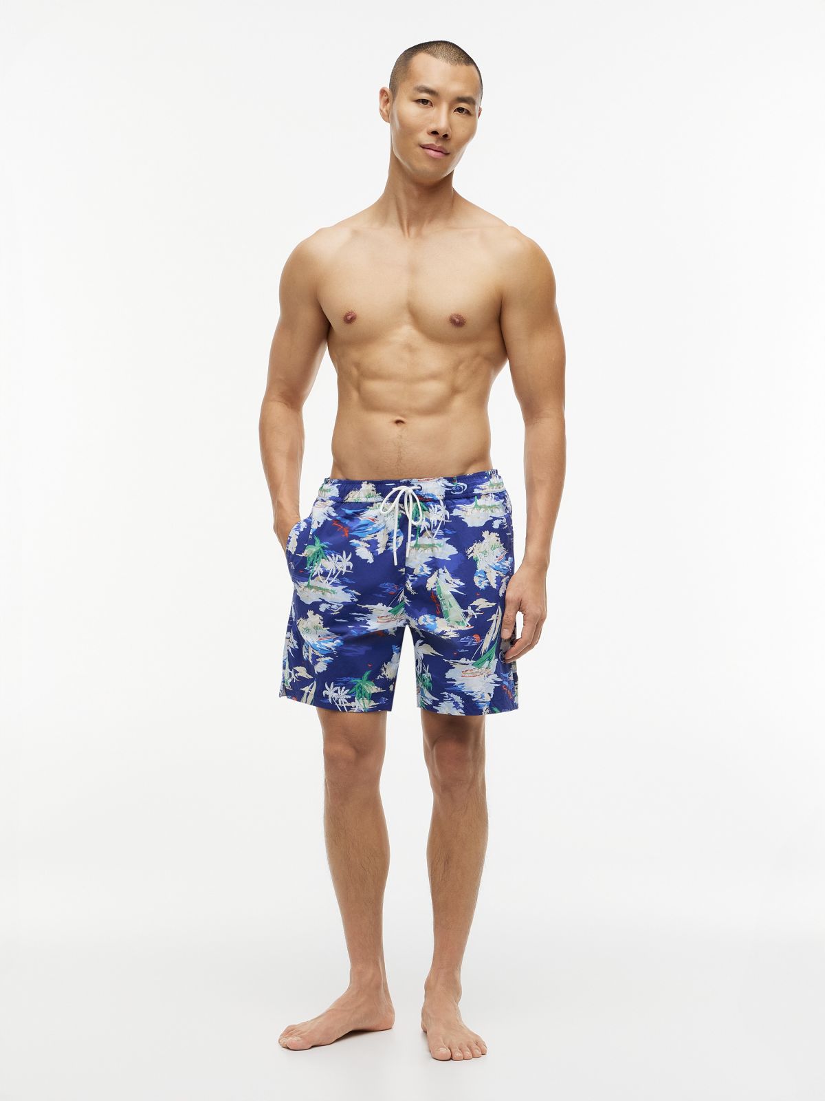 Surf Print 7" Swim Trunk — Wedge Blue