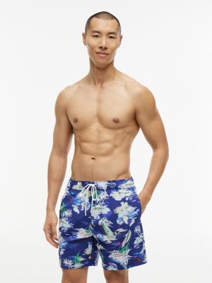 Surf Print 7" Swim Trunk, Wedge Blue