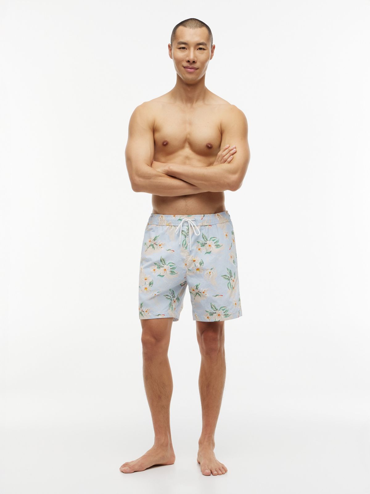 Floral Print 7" Swim Trunk — Sweet Blue