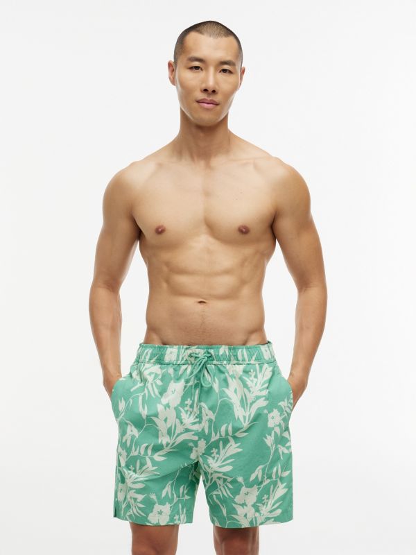 Tropical Print 7" Swim Trunk — Fort Green