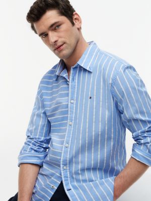Мужские рубашки Tommy Hilfiger Regular Fit Mixed-Stripe All-Day Shirt — фото 3