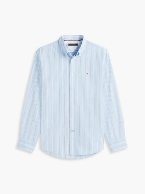 Мужская рубашка Tommy Hilfiger Regular Fit Striped All-Day, цвет: Синий полосатый — фото 5
