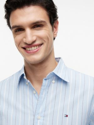 Мужская рубашка Tommy Hilfiger Regular Fit Striped All-Day, цвет: Синий полосатый — фото 3