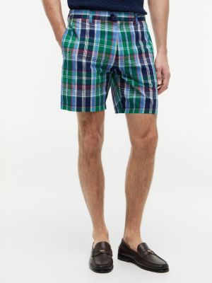 Regular Fit 7" Madras Short, Nouveau Green Multi
