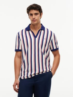 Regular Fit Striped Knit Polo, Navy/White Stripe