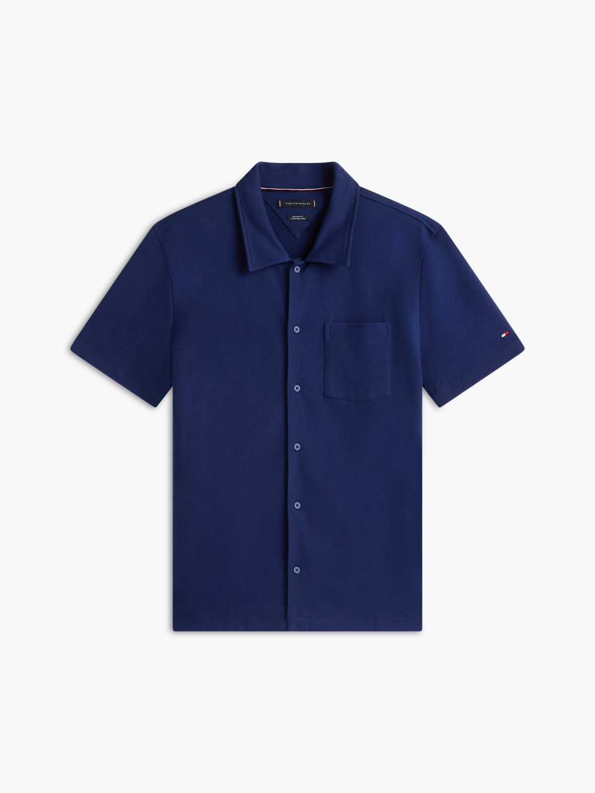 Regular Fit Mesh Pocket Shirt Polo — Navy